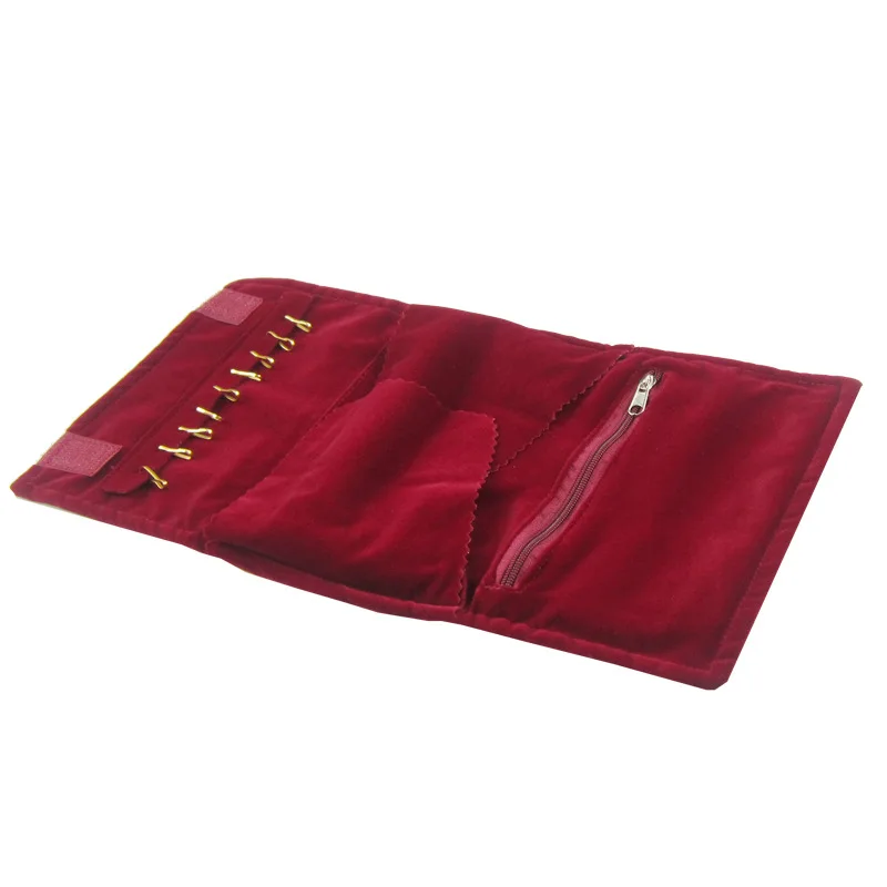 Folding Velvet Jewelry Organizer Roll